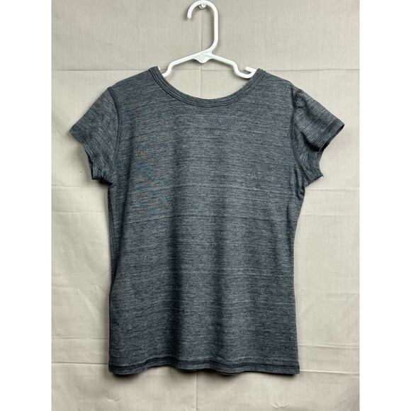 Disney Girls Distressed Gray Shirt Minnie Mouse in Blue Polka Dot Dress, Size M - Picture 2 of 4